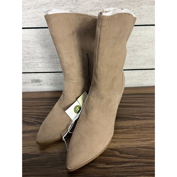 NWT Ladies Universal Thread Taupe Elaine Mid Shaft Boots - Size 11 - Picture 1 of 3